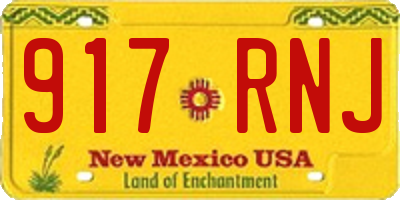 NM license plate 917RNJ