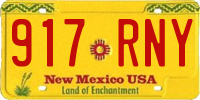NM license plate 917RNY
