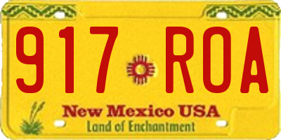 NM license plate 917ROA