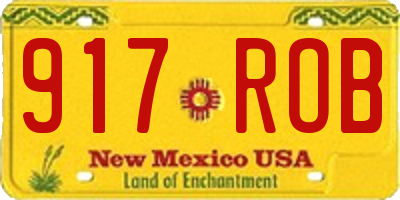 NM license plate 917ROB