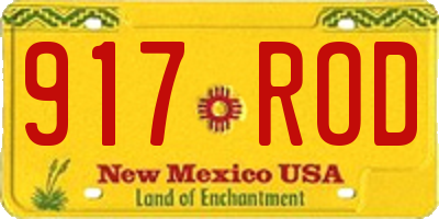 NM license plate 917ROD