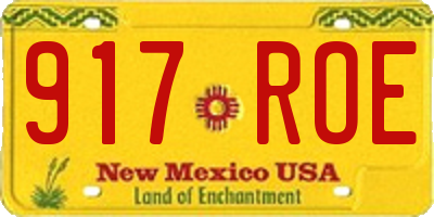 NM license plate 917ROE