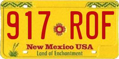 NM license plate 917ROF