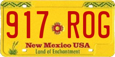NM license plate 917ROG