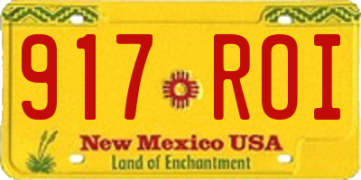 NM license plate 917ROI