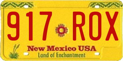 NM license plate 917ROX