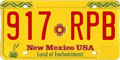 NM license plate 917RPB