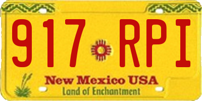 NM license plate 917RPI