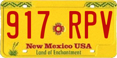 NM license plate 917RPV