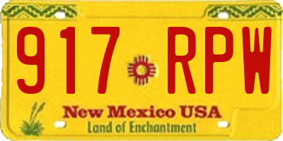 NM license plate 917RPW