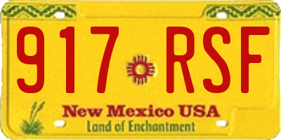 NM license plate 917RSF