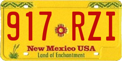 NM license plate 917RZI