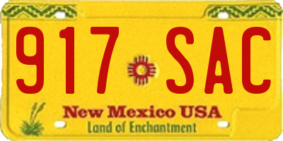 NM license plate 917SAC