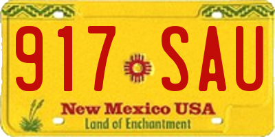 NM license plate 917SAU