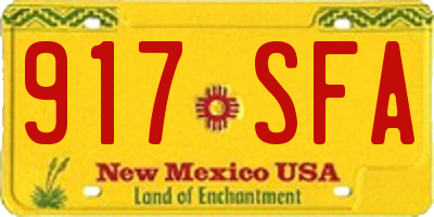 NM license plate 917SFA