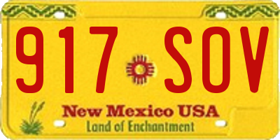 NM license plate 917SOV