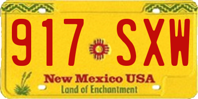 NM license plate 917SXW