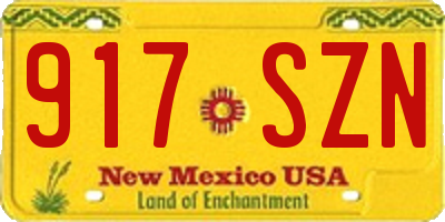NM license plate 917SZN