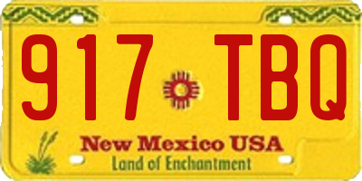 NM license plate 917TBQ