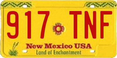 NM license plate 917TNF