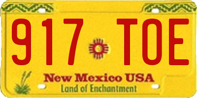 NM license plate 917TOE