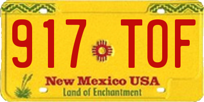 NM license plate 917TOF