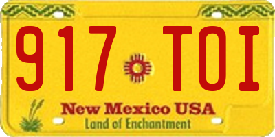 NM license plate 917TOI