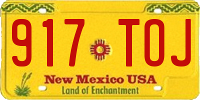 NM license plate 917TOJ