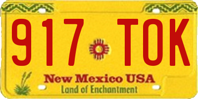 NM license plate 917TOK