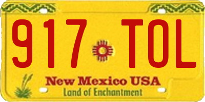 NM license plate 917TOL