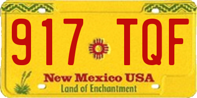 NM license plate 917TQF