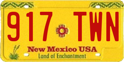 NM license plate 917TWN