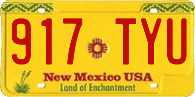 NM license plate 917TYU