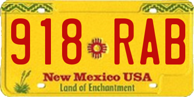 NM license plate 918RAB