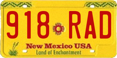 NM license plate 918RAD