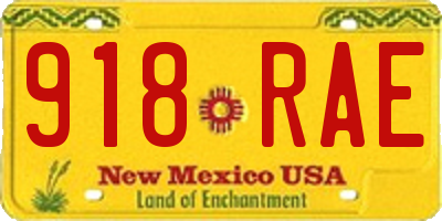 NM license plate 918RAE