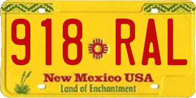 NM license plate 918RAL