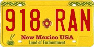 NM license plate 918RAN