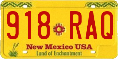 NM license plate 918RAQ