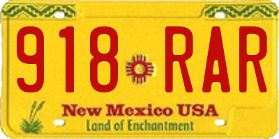 NM license plate 918RAR