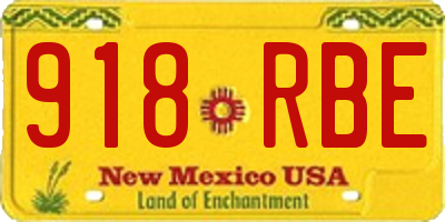 NM license plate 918RBE