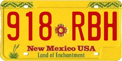 NM license plate 918RBH