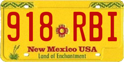 NM license plate 918RBI