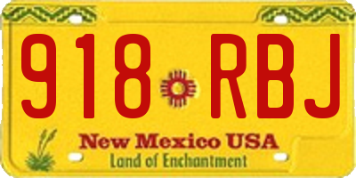 NM license plate 918RBJ