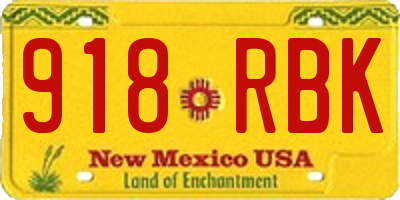 NM license plate 918RBK