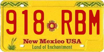 NM license plate 918RBM