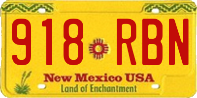 NM license plate 918RBN