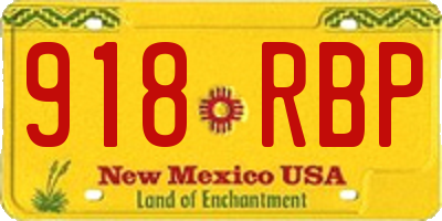 NM license plate 918RBP