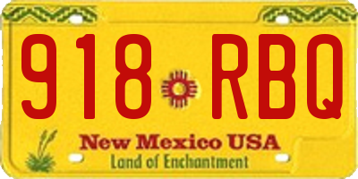 NM license plate 918RBQ