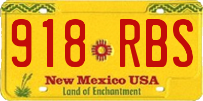 NM license plate 918RBS